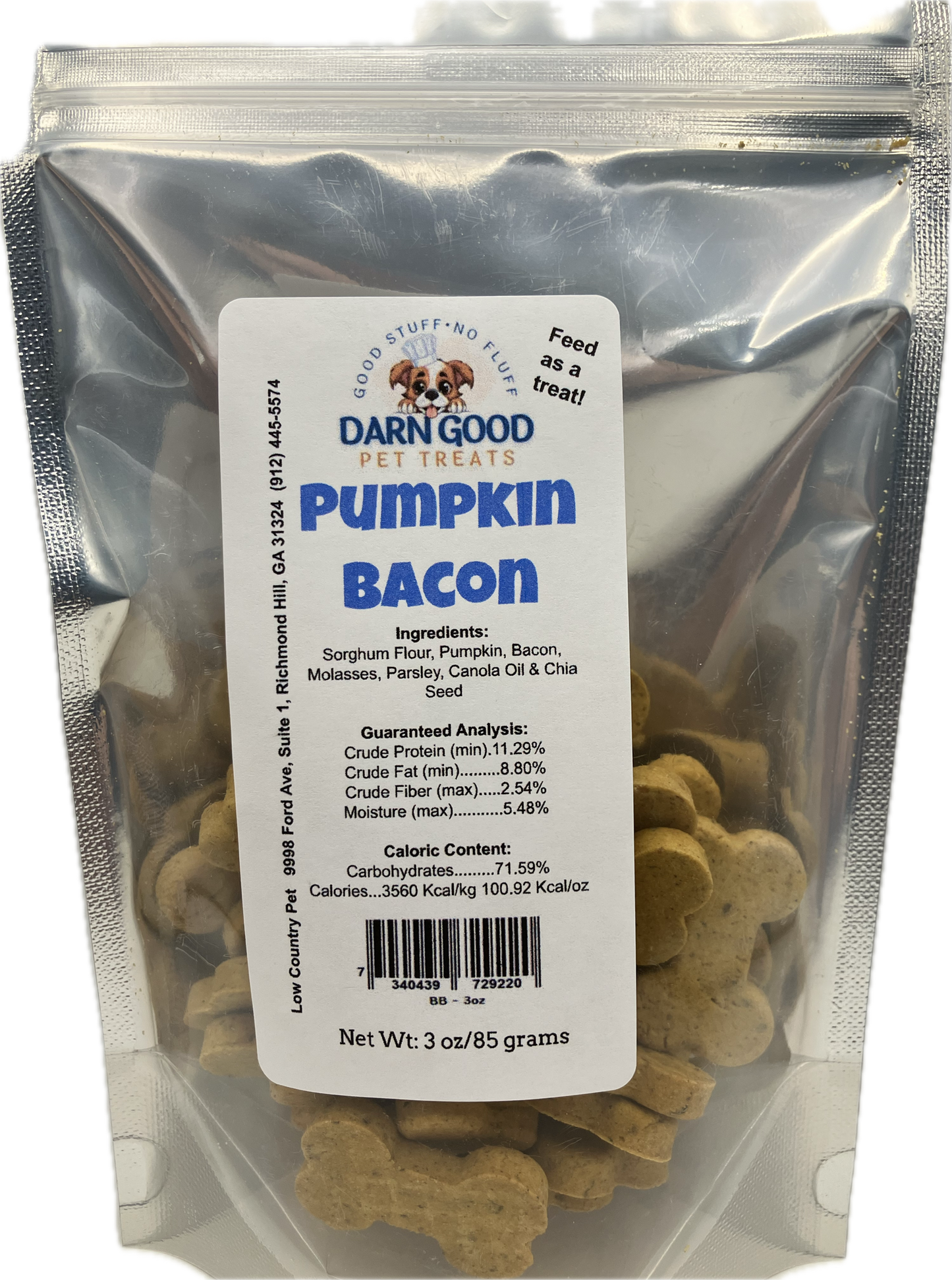 Darn Good Pet Treats Pumpkin & Bacon Dog Cookies
