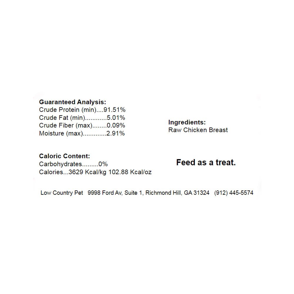 Darn Good Pet Treats Chicken Breast Dog Treats Freeze Dried Raw 2oz - Low Country Pet - Dog Treats - 671891595939