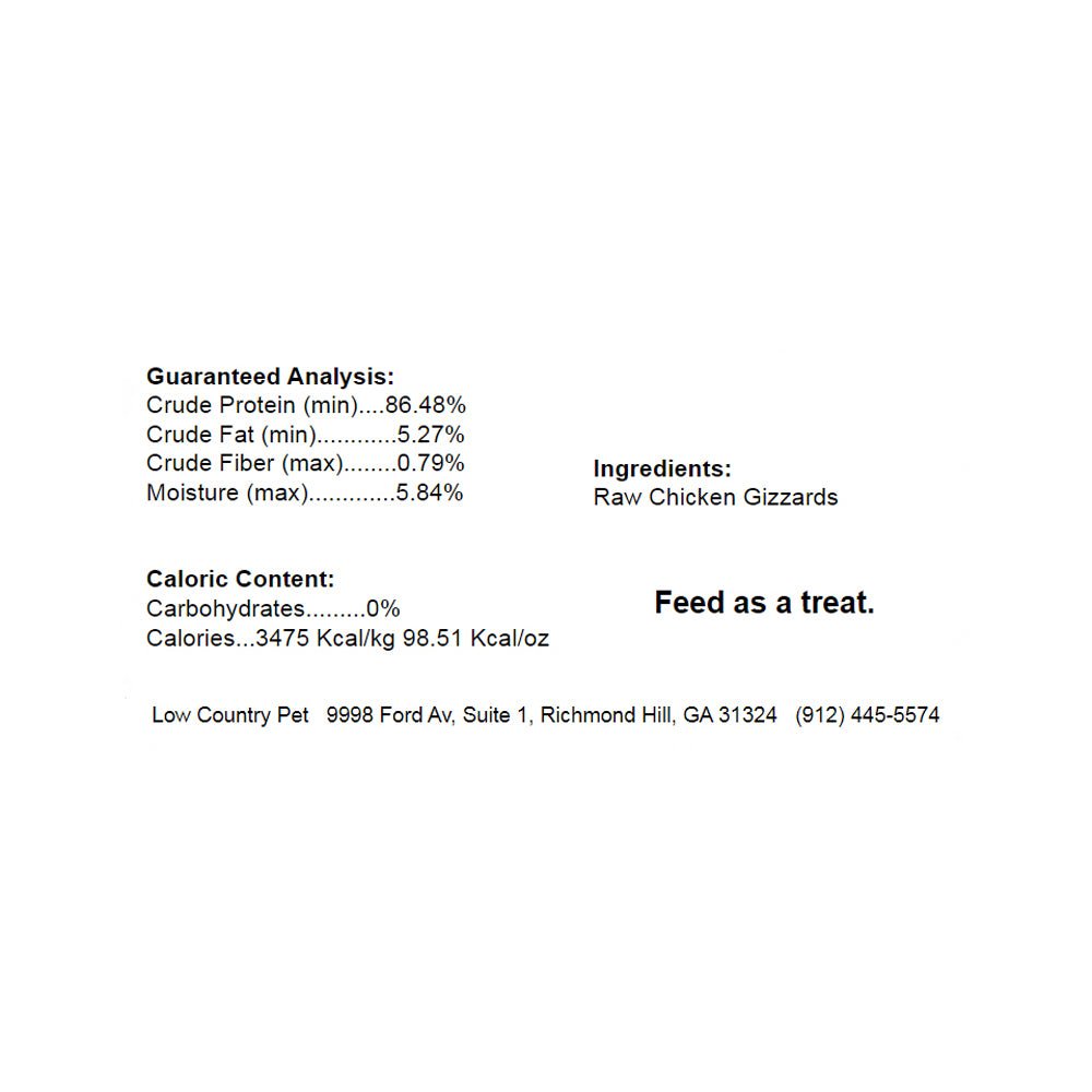 Darn Good Pet Treats Chicken Gizzards Pieces Dog Treats Freeze Dried - 2oz - Low Country Pet - Dog Treats - 671891596608