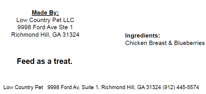 Darn Good Pet Treats Chicken Breast Blueberry Dog Crisps - Low Country Pet - Dog Treats - 671891597711