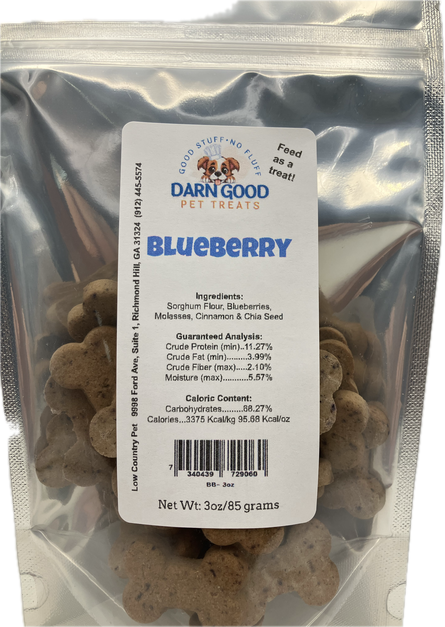 Darn Good Pet Treats Blueberry Dog Cookies