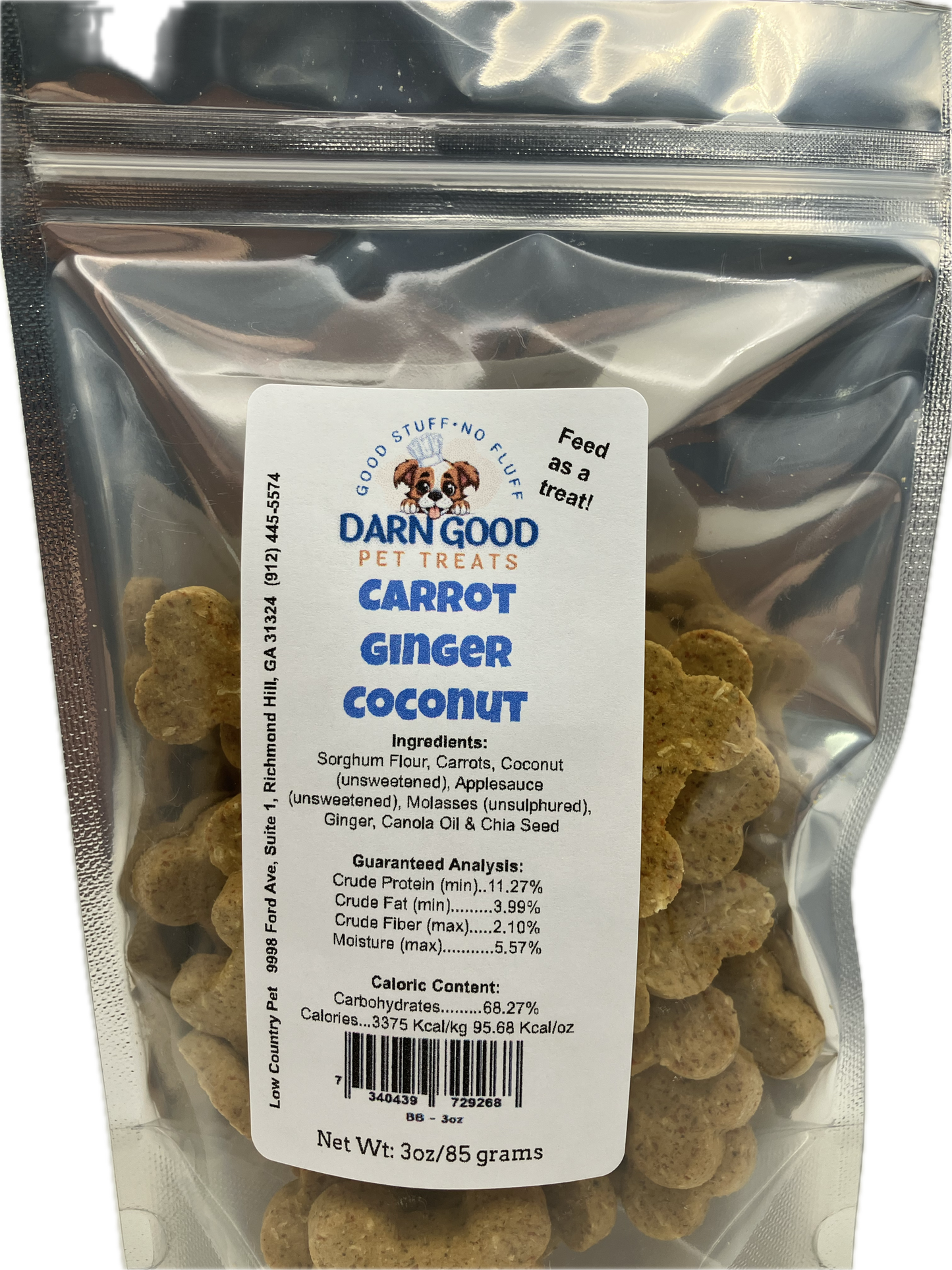 Darn Good Pet Treats Carrot, Ginger & Coconut Dog Cookies