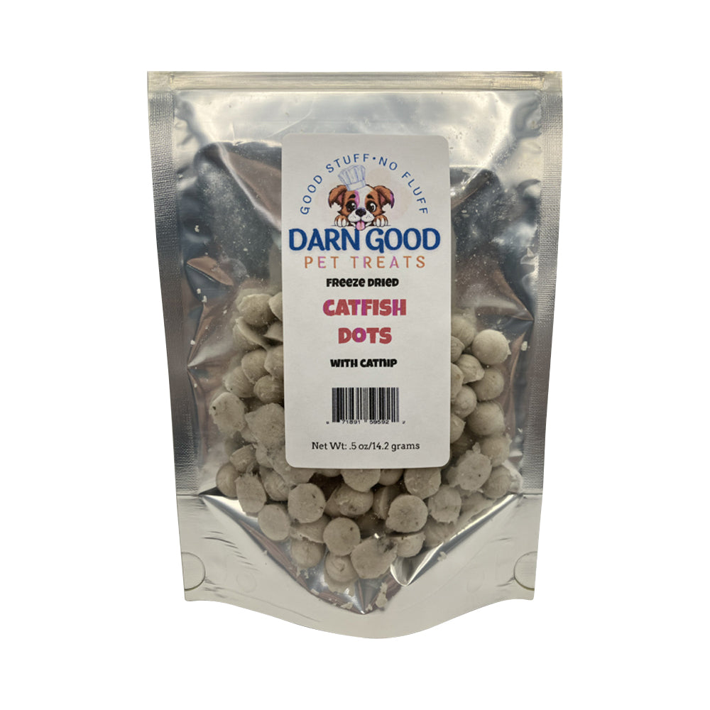 Darn Good Pet Treats Catfish w/catnip Dots Freeze Dried - .5oz