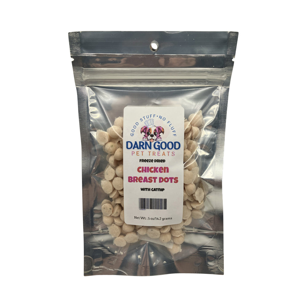 Darn Good Pet Treats Chicken Breast w/catnip Dots Freeze Dried - .5oz