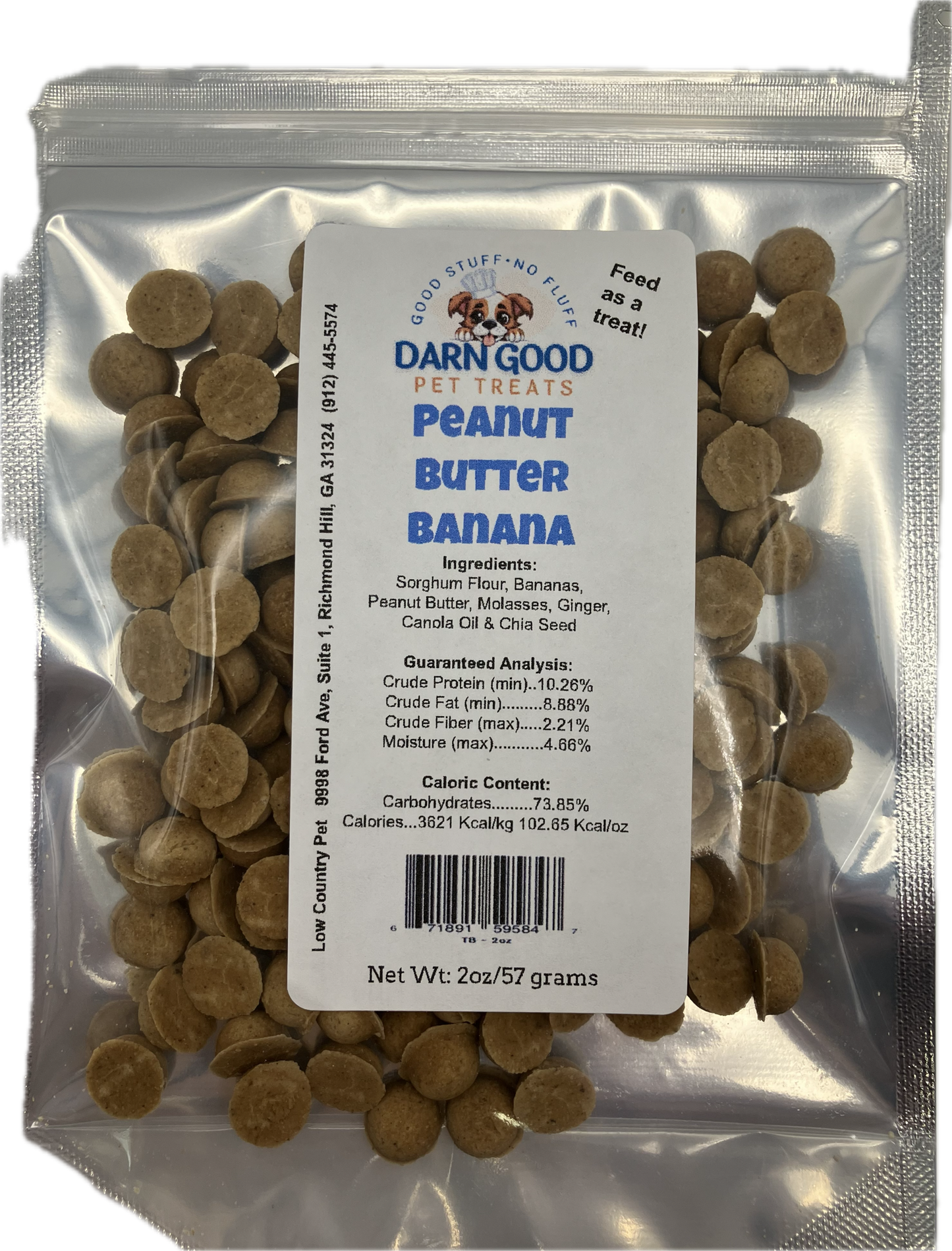 Darn Good Pet Treats Peanut Butter & Banana Dog Cookies