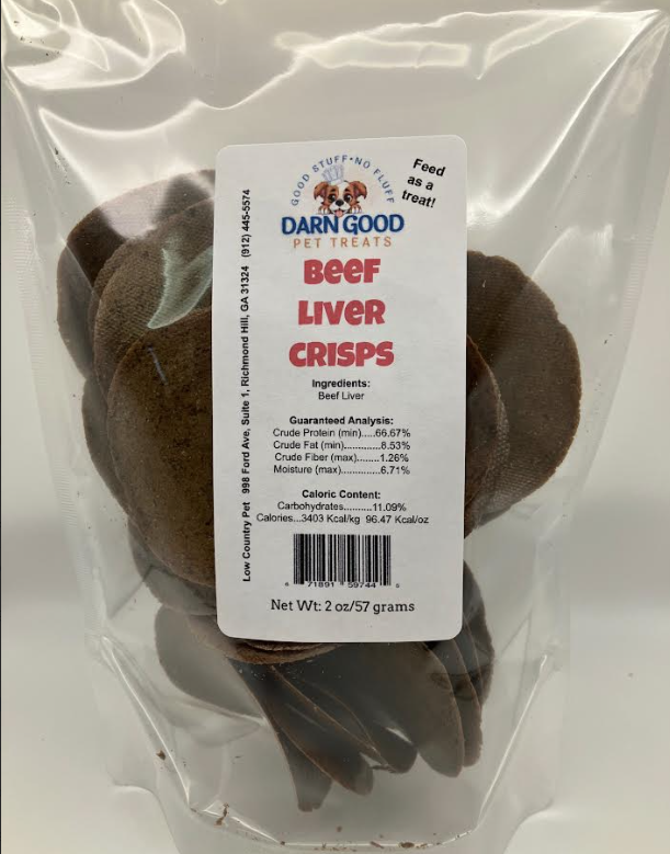 Darn Good Pet Treats Beef Liver Dog Crisps Dehydrated