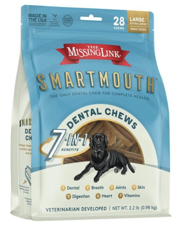Missing Link Dog Health Smartmouth Dental Chew Large/XLarge 28 ct