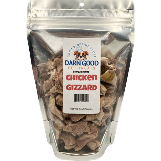 Darn Good Pet Treats Chicken Gizzards Pieces Dog Treats Freeze Dried - 2oz - Low Country Pet - Dog Treats - 671891596608