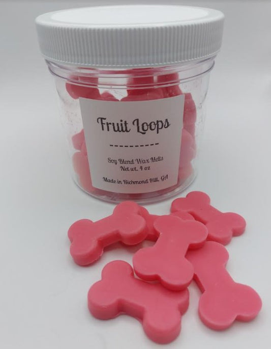 Fruit Loops Bone Shaped Wax Melt 4 oz - Low Country Pet - Wax Melt - Bone Shaped - 20013