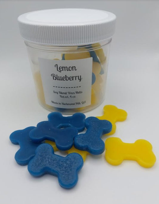 Lemon & Blueberry Crumble Bone Shaped Wax Melt 4 oz - Low Country Pet - Wax Melt - Bone Shaped - 20006