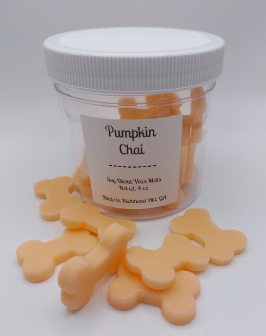 Pumpkin Chai Bone Shaped Wax Melt 4 oz - Low Country Pet - Wax Melt - Bone Shaped - 20021