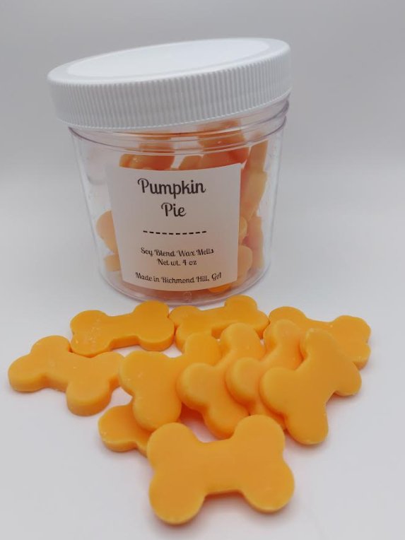 Pumpkin Pie Bone Shaped Wax Melt 4 oz - Low Country Pet - Wax Melt - Bone Shaped - 20018