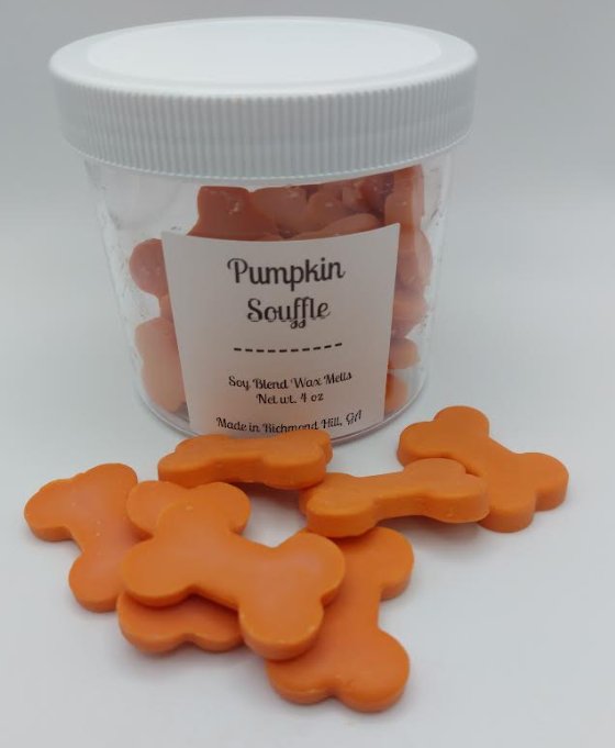 Pumpkin Souffle Bone Shaped Wax Melt 4 oz - Low Country Pet - Wax Melt - Bone Shaped - 20019