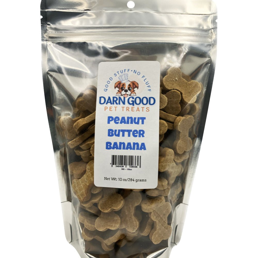 Darn Good Pet Treats Peanut Butter Banana Big Bites - 10oz Bones - Low Country Pet - Dog Treats - 7340439729336