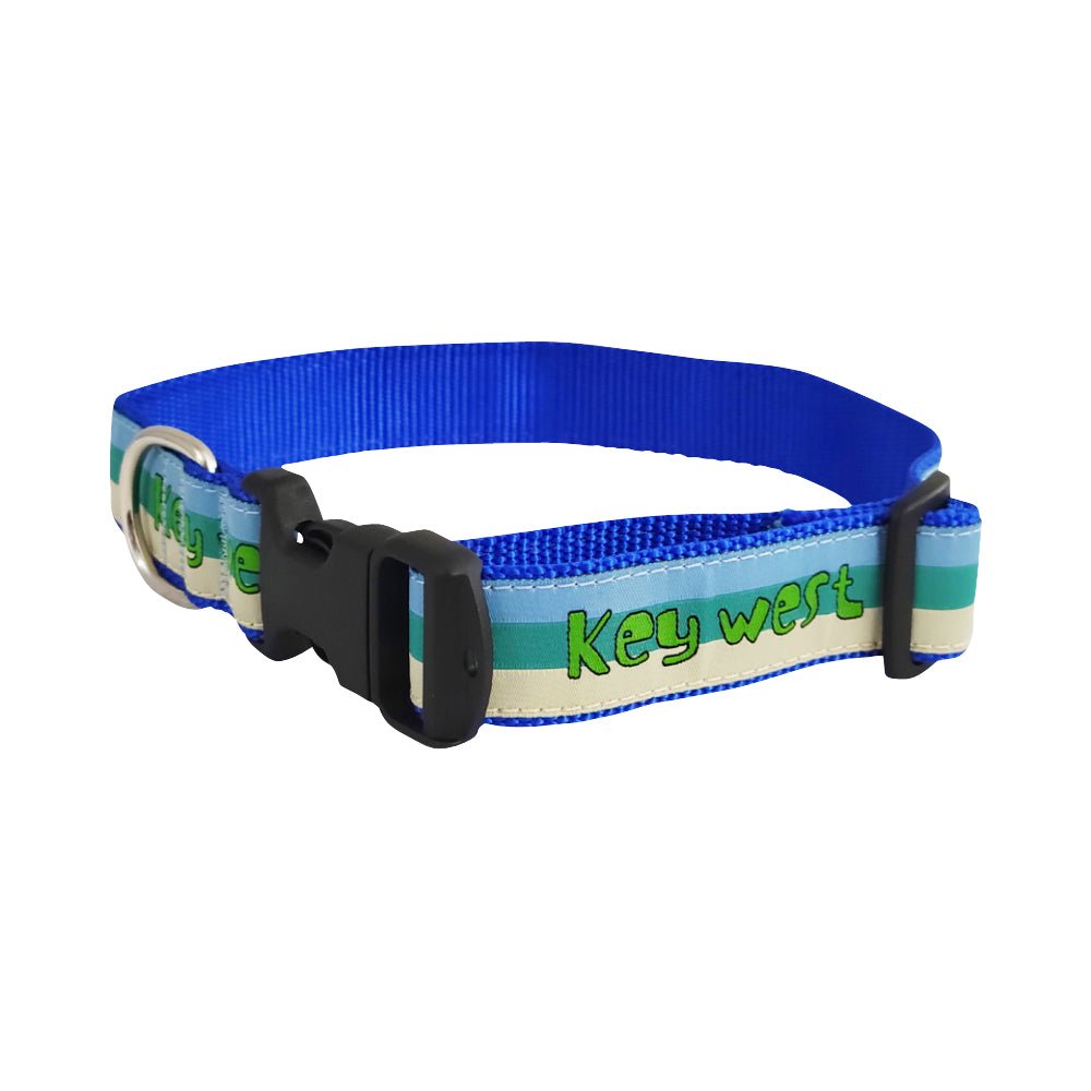 Key West Blue Dog Collar & Leash - Low Country Pet - Dog Collar - 671891597179